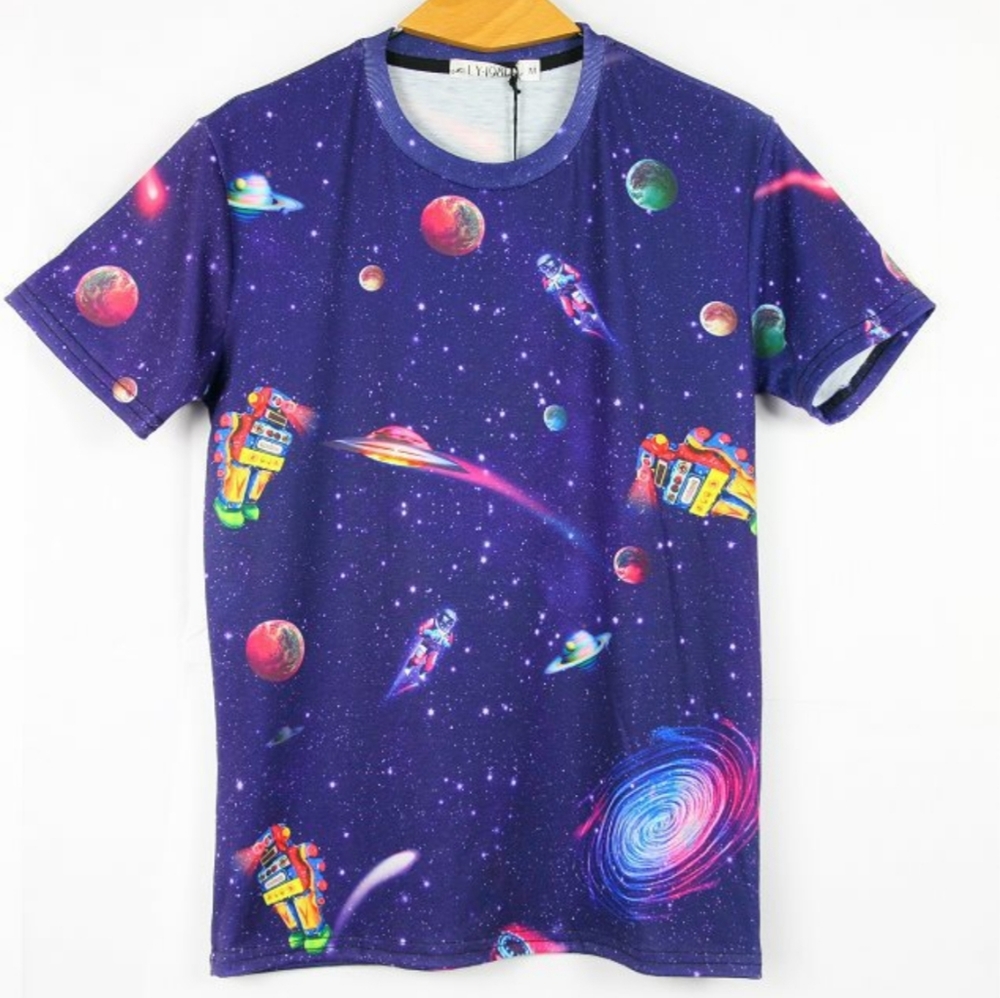 LY 1981 Unisex space robots tee